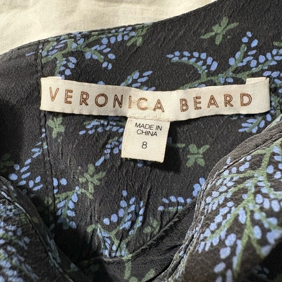 Veronica Beard Black Clarke Silk Blouse. Button Back, Leg of Mutton Sleeves. - Picture 9 of 16